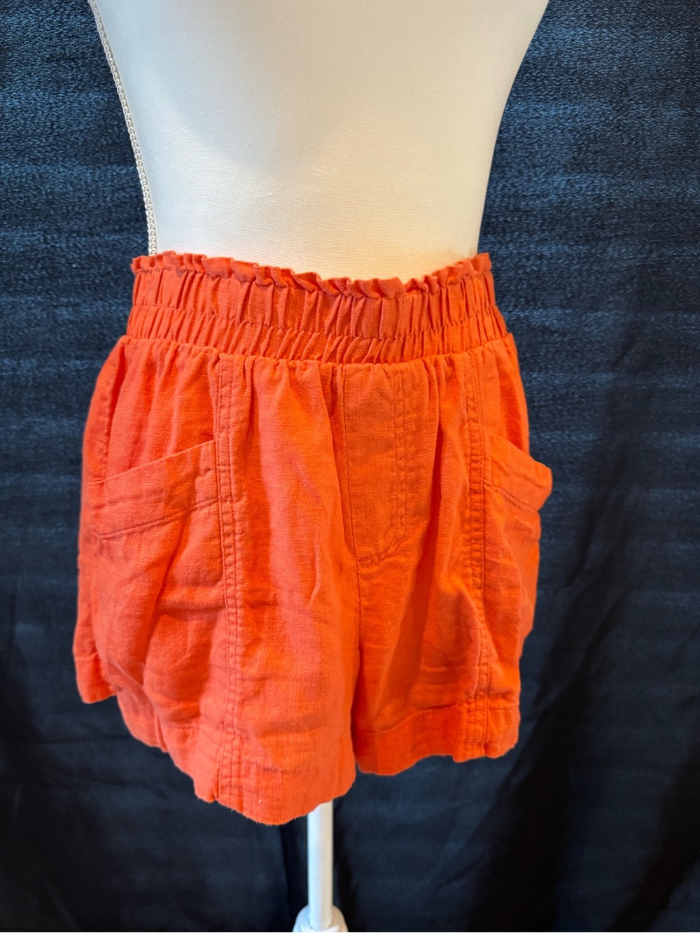 a new day High-Waist Orange Gathered Waist Shorts